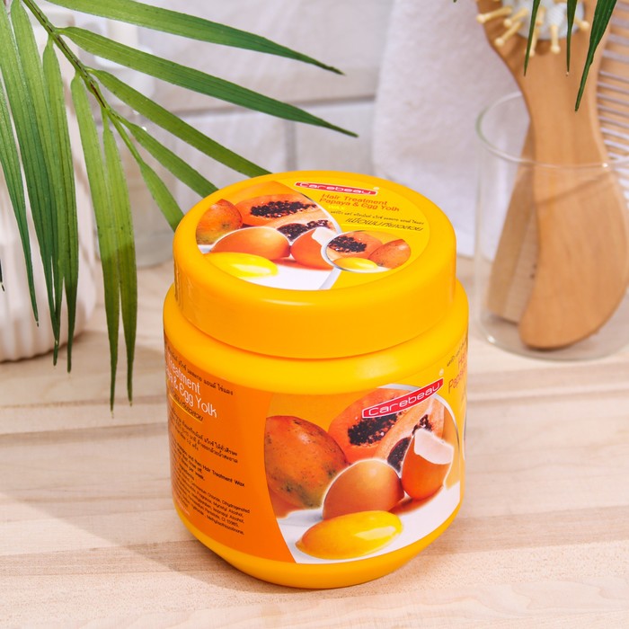 Маска для волос carebeau papaya and egg yolk hair treatment