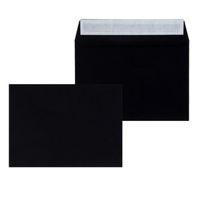 Конверт почтовый С6 114х162мм чистый, без окна, силиконовая лента, 120 г/м, чёрный