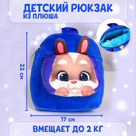 Рюкзак детский плюшевый «Зайчик», 22 х 17 см, с карманом