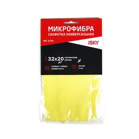 Салфетка для ухода за автомобилем iSky, 32х20 см, микрофибра, желтый