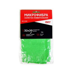 Салфетка для ухода за автомобилем iSky, 32х20 см, микрофибра, зеленый