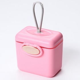 Контейнер для хранения детского питания 150 мл., с ложкой, цвет розовый
