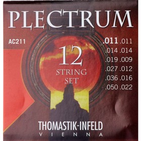 Комплект струн для 12-струнной акустической гитары AC211 Plectrum сталь/бронза, 11-50
