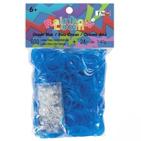 Резиночки для плетения браслетов Rainbow Loom, гелевые голубые