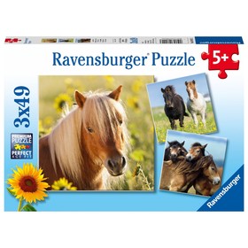 Набор пазлов Ravensburger «Пони», 3 штуки, 49 элементов 9128499