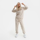 Костюм женский (толстовка и брюки) MIST Good, р. 52-54, бежевый - фото 802136162