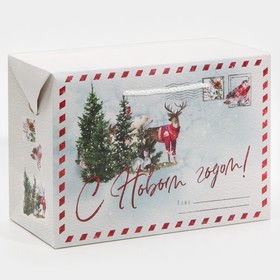 Пакет-коробка «Новогодняя пора», 28 × 20 × 13 см