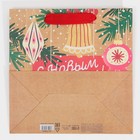 Пакет крафтовый квадратный «Новогодние чудеса», 22 × 22 × 11 см - фото 801989304