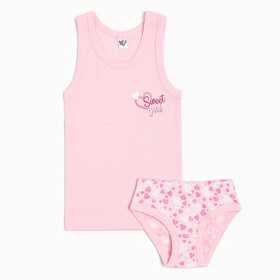 Комплект (майка, трусы) для девочки А.31191, рост 98-104 см, цвет светло-розовый