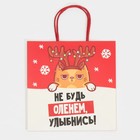 Пакет подарочный «Не будь оленем», 22 × 22 × 11 см 7661234