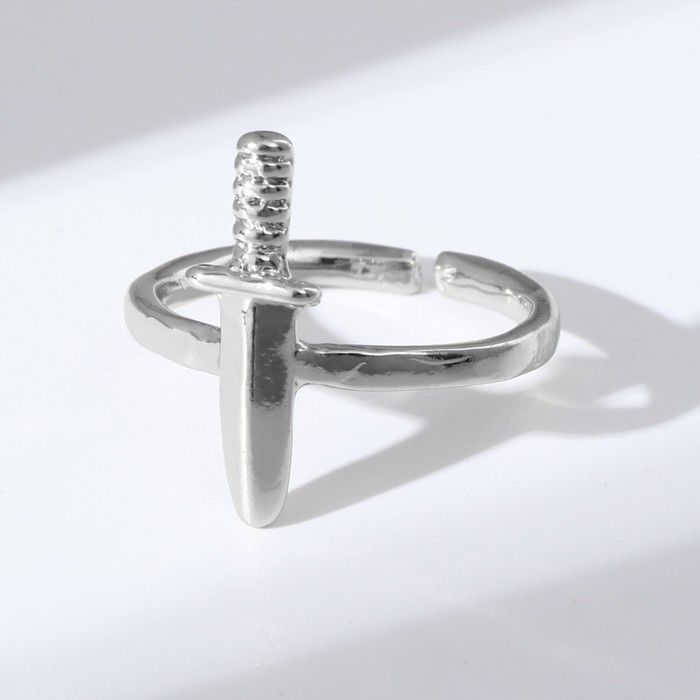 Кольцо "Настроение" кинжал, цвет серебро, безразмерное - фото 4165288