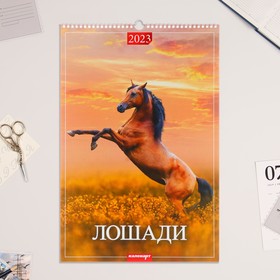 Календарь перекидной на ригеле "Лошади" 2023 год, 320х480 мм