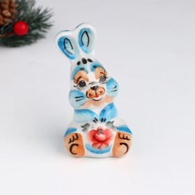 Сувенир "Кролик Федя", гжель, цветной, 9х5 см