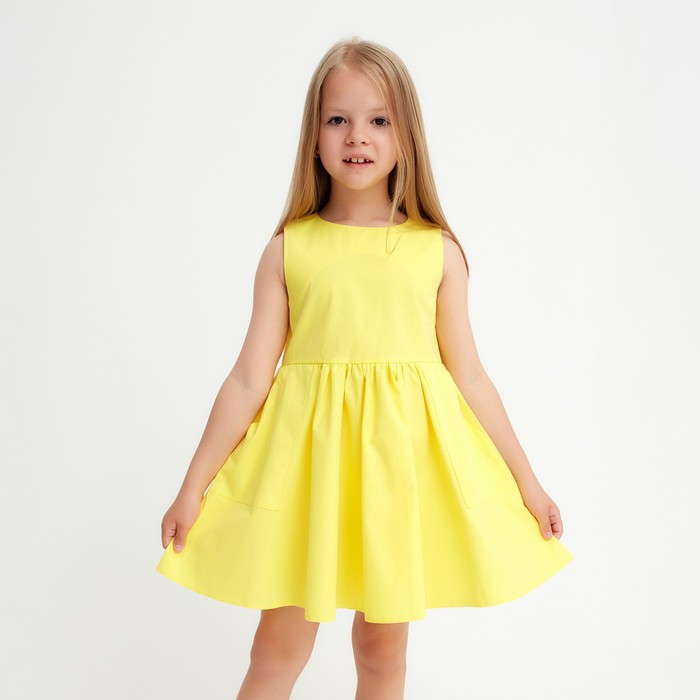 Платье для девочки с карманами KAFTAN, размер 30 (98-104), цвет жёлтый - фото 8742126