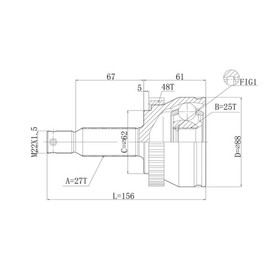 Шрус привода DOUBLE FORCE, с ABS DFCV021 7658792