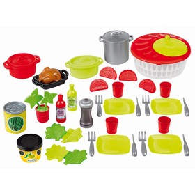 Обеденный набор с салатом и продуктами, 43 аксессуара, 70 × 30 × 13 см