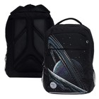 Рюкзак школьный Grizzly "Космос", 39 х 26 х 19 см, эргономичная спинка, отделение для ноутбука, чёрный - фото 5374631