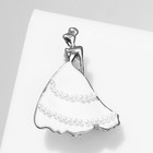 Брошь "Невеста" с жемчужной нитью, цвет белый в серебре - фото 4172564