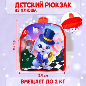 Рюкзак детский плюшевый «Зайка в мире чудес», 26×24 см