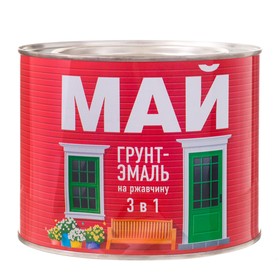 Грунт-эмаль МАЙ на ржавчину 3 в 1 серая, 1,9кг 9143782