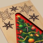 Конверт для денег деревянный резной «Подарок от Деда Мороза» 16,5х8см 7912606