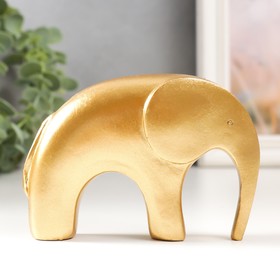 Сувенир полистоун "Золотой слоник" 3,5х10,7х7,2 см