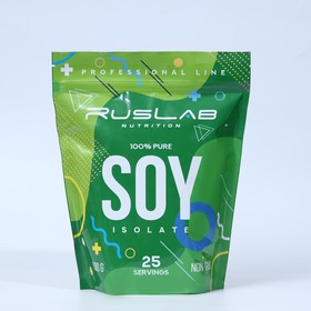 Протеин RusLabNutrition SOY Isolate 100% (800 гр), клубника со сливками, спортивное питание