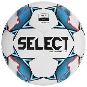 Мяч футбольный SELECT Numero 10, 810508-200, размер 5, FIFA Basic, 32 панели, ПУ, ручная сшивка