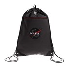 Мешок для обуви с карманом 490 x 330 мм, NASA, чёрный - фото 5415915