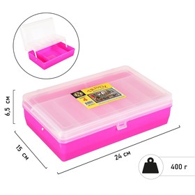 Коробка "Тривол" ТИП-4, двухъярусная с микролифтом, 235 х 150 х 65 мм,цвет малиновый