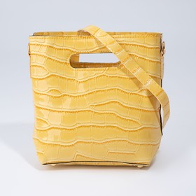Сумка жен, 20*6*18, отд на молнии, регул ремень, рептилия желтый
