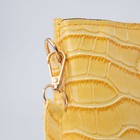 Сумка жен, 20*6*18, отд на молнии, регул ремень, рептилия желтый - фото 802048117