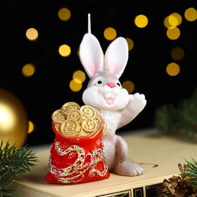 Свеча фигурная «Кролик с мешком» , 10,5х7,5 см, 81 г