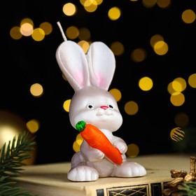 Свеча фигурная «Кролик с морковкой», 10х5,5 см, 51 г
