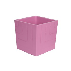 Кашпо «Квадро» с вкладкой, пластиковый, 1,2 л, цвет розовый