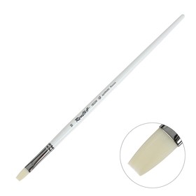 Кисть Синтетика, плоская, Roubloff серия 1B22W № 10, ручка длинная белая, белая обойма