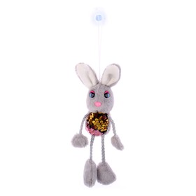 Мягкая игрушка «Кролик», с пайетками, на присоске, цвета МИКС