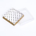 Коробочка для печенья "Горох", крафт 12 х 12 х 3 см 7860249