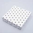 Коробочка для печенья "Горох", белая, 15 х 15 х 3 см 7860250