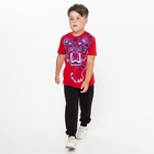 Комплект для мальчика (футболка, брюки), цвет красный/чёрный МИКС, рост 146-152 см - фото 5922344