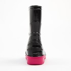 Сапоги резиновые детские, цвет черный+розовый, размер 24 - фото 38571