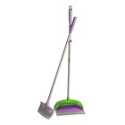 Набор для уборки ORION 3106: щетка, совок, цвет фиолетовый-зелёный - фото 7046311