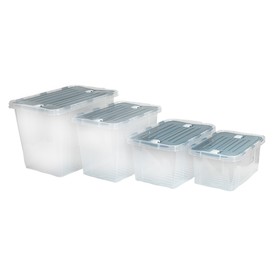 Набор контейнеров для хранения SUPRA KSK-W18264500, 4 шт, 10/18/26/45 л, цвет прозрачный