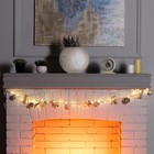 Гирлянда «Нить» 1.5 м роса с насадками «Шишки и ветки», IP20, серебристая нить, 30 LED, свечение тёплое белое, CR2032х2 7648904