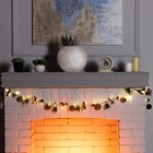 Гирлянда «Нить» 1.5 м роса с насадками «Шишки», IP20, серебристая нить, 30 LED, свечение тёплое белое, CR2032х2 7648906