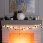 Гирлянда «Нить» 1.5 м роса с насадками «Заснеженные шишки», IP20, серебристая нить, 30 LED, свечение тёплое белое, CR2032х2 7648907