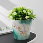 Кашпо для цветов со вставкой London Orchid Deco, 1,6 л, d=16 см, h=14,5 см, цвет голубая орхидея 9164383 - фото 5444391