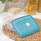 Контейнер пищевой MICRO TOP BOX, 1,3 л, 20×15×6,5 см, прямоугольный, цвет голубой - фото 802147187