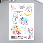 Татуировка на тело "Девушки, листочки" 10х15 см - фото 802057544