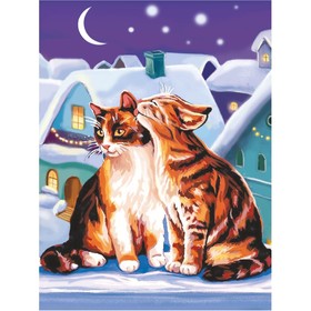 Картина по номерам на холсте с подрамником «Коты» 30х40 см